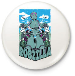 printfashion Robzilla - Kitűző, hűtőmágnes - Fehér (3074526)