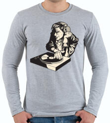 printfashion DJ - Férfi hosszú ujjú póló - Sport szürke (43539)