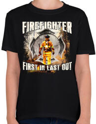printfashion Tűzoltó - Gyerek póló - Fekete (458087)