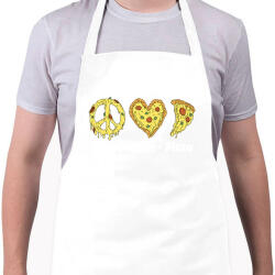 printfashion Peace, love, pizza - Kötény - Fehér (13011504)