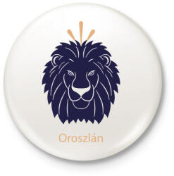 printfashion Oroszlán minta - Kitűző, hűtőmágnes - Fehér (6267997)