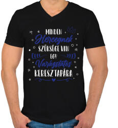 printfashion Minden Hercegnek - Keresztapa - Férfi V-nyakú póló - Fekete (12685378)
