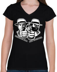 printfashion Bud Spencer és Ternce Hill - Női V-nyakú póló - Fekete (7135860)