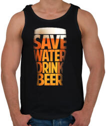 printfashion Óvd a vizet, igyál sört - Férfi atléta - Fekete (108610)