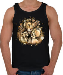 printfashion Oroszlán család - Férfi atléta - Fekete (4807776)