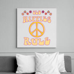printfashion Old hippies rule - Vászonkép - Fehér (7108843)
