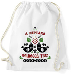 printfashion A néptánc boldoggá tesz - Sportzsák, Tornazsák - Fehér (7421100)