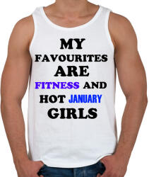 printfashion A kedvenceim a fitnessz és a jó januári születésű csajok - Férfi atléta - Fehér (1364673)