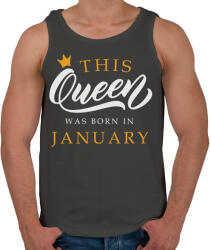 printfashion THIS QUEEN WAS BORN IN JANUARY - Férfi atléta - Sötétszürke (5492504)