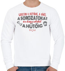 printfashion Szeretem a sorozatokat - Férfi pulóver - Fehér (7482874)
