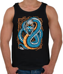 printfashion Kék sárkány - Férfi atléta - Fekete (13666568)