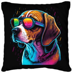 printfashion Retro Beagle - Párnahuzat, Díszpárnahuzat - Fekete (14259820)
