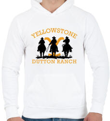 printfashion Yellowstone Dutton Ranch - Férfi kapucnis pulóver - Fehér (15518359)