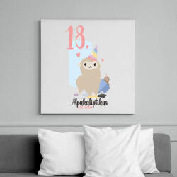 printfashion 18. Alpakaliptikus születésnap - Vászonkép - Fehér (6637890)