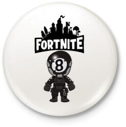 printfashion Fortnite 8ball skin - Kitűző, hűtőmágnes - Fehér (3083557)