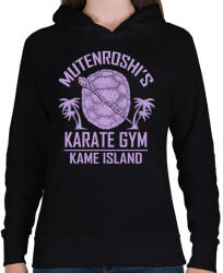 printfashion Zseniális teknős karate suli - Női kapucnis pulóver - Fekete (519644)