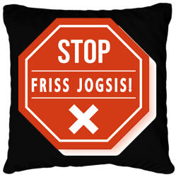 printfashion STOP - Friss jogsis - Párnahuzat, Díszpárnahuzat - Fekete (6393543)