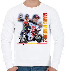 printfashion Marc Marquez - Férfi pulóver - Fehér (16629462)
