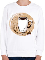 printfashion Kávé - Gyerek pulóver - Fehér (2675664)
