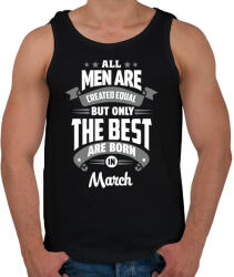 printfashion A legjobbak Márciusban születtek! - Férfi atléta - Fekete (813489)