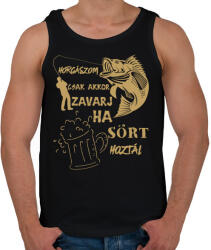 printfashion Horgászom csak akkor zavarj ha sört hoztál - Férfi atléta - Fekete (4693219)