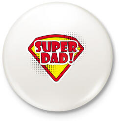 printfashion SuperDad! - Kitűző, hűtőmágnes - Fehér (4249853)