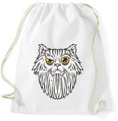 printfashion Szakállas macska - Sportzsák, Tornazsák - Fehér (9177968)