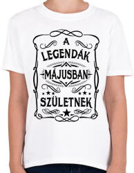 printfashion A legendák májusban születnek - Gyerek póló - Fehér (2452204)