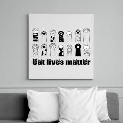 printfashion Cat lives matter - Vászonkép - Fehér (6634779)