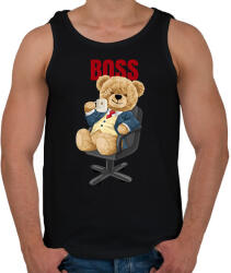 printfashion Főnök maci - Férfi atléta - Fekete (9476148)