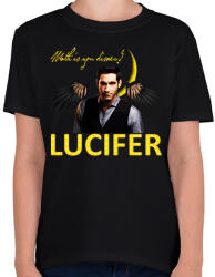 printfashion lucifer-wath is you disaer - Gyerek póló - Fekete (2671835)