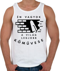printfashion Én vagyok a világ legjobb kőművese - Fekete - Férfi atléta - Fehér (6553822)