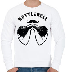 printfashion Bajszos kettlebell - Férfi pulóver - Fehér (11722617)