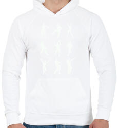 printfashion Fortnite táncok - Férfi kapucnis pulóver - Fehér (13971867)