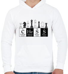 printfashion Chess - Sakk - Férfi kapucnis pulóver - Fehér (7451761)