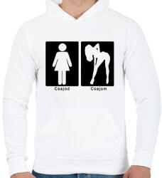 printfashion Különbség - Férfi kapucnis pulóver - Fehér (1881096)