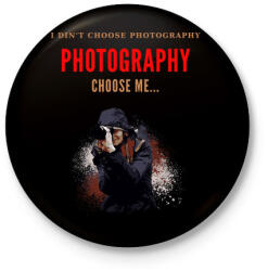 printfashion PHOTOGRAPHY - Kitűző, hűtőmágnes - Fekete (3099050)