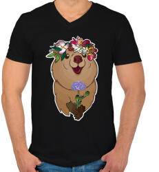 printfashion QUOKKA - Férfi V-nyakú póló - Fekete (5148530)