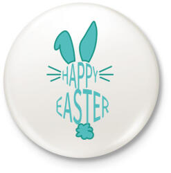 printfashion Happy Easter - Nyúllal - Kitűző, hűtőmágnes - Fehér (6332875)