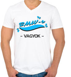 printfashion BMW-s vagyok autós póló - Férfi V-nyakú póló - Fehér (9394454)