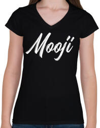 printfashion Mooji 1 - Női V-nyakú póló - Fekete (10896368)