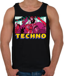 printfashion Techno party - Férfi atléta - Fekete (2612532)