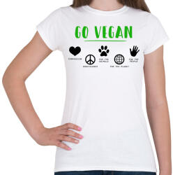 printfashion Go vegan - Női póló - Fehér (12696641)