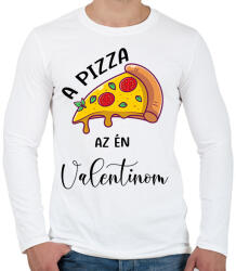 printfashion Pizza Valentin nap - Férfi hosszú ujjú póló - Fehér (6016804)