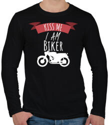 printfashion Kiss me - Férfi hosszú ujjú póló - Fekete (2244177)