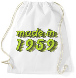 printfashion made-in-1959-green-grey - Sportzsák, Tornazsák - Fehér (482646)
