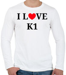 printfashion I LOVE K1 - Férfi hosszú ujjú póló - Fehér (10642568)