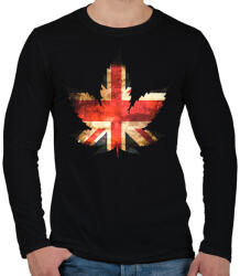 printfashion brit ganja - Férfi hosszú ujjú póló - Fekete (1508343)