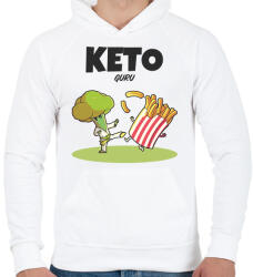 printfashion KETOGURU - Férfi kapucnis pulóver - Fehér (10764324)