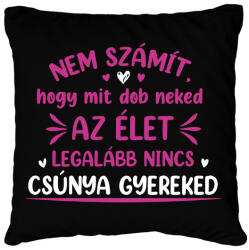 printfashion Mit dob az élet - Párnahuzat, Díszpárnahuzat - Fekete (16033681)